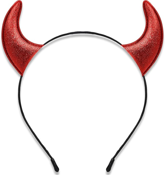 Glitter Devil Horns Headband, Red Devil Horns Devil Costume for Women Men Girls, Halloween Fancy ... | Amazon (US)