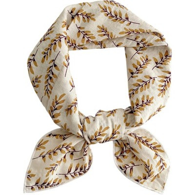 Anna-Kaci Womens Cotton Linen Leaf Print Lightweight Square Scarf Soft Breathable Fashion Wrap 22×22Inches, Beige | Target