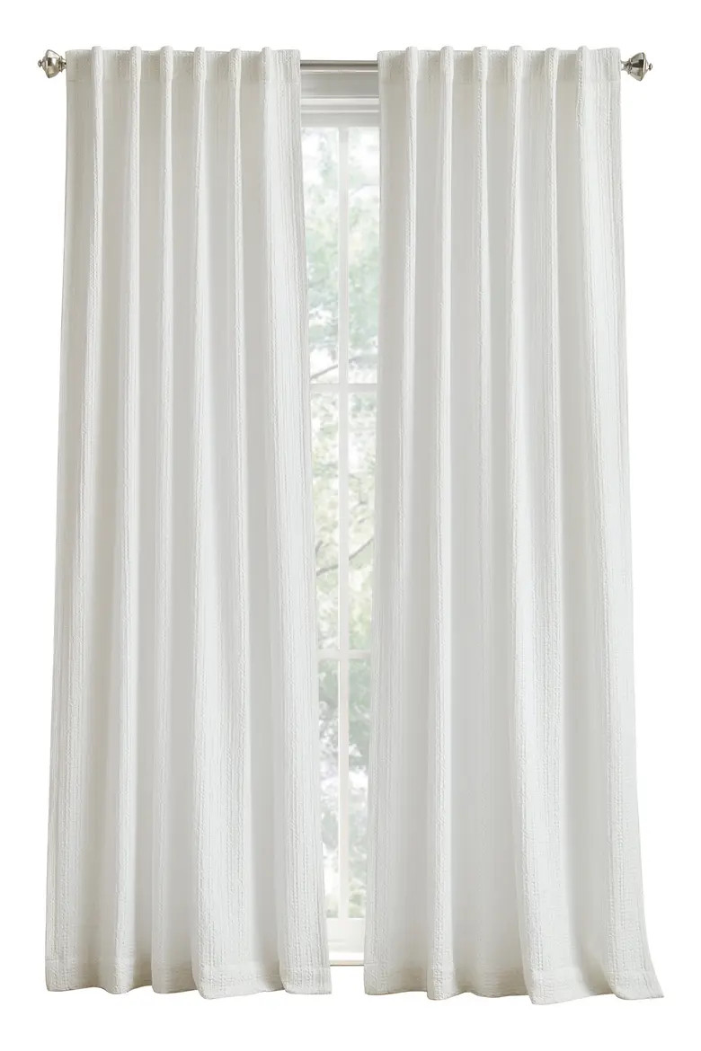 Waffle Stripe Set of 2 Cotton Curtain Panels | Nordstrom | Nordstrom