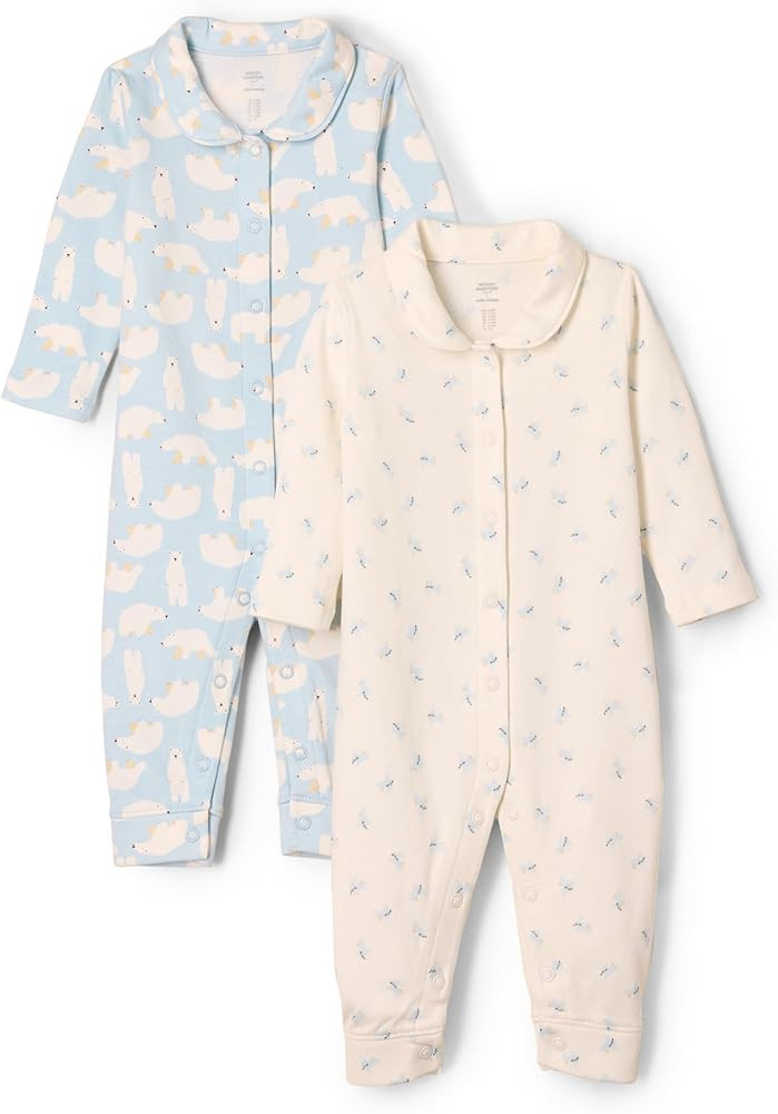 Amazon Essentials x Sofia Grainge Unisex Babies' Cotton Footless Sleepsuit, Pack of 2 | Amazon (US)
