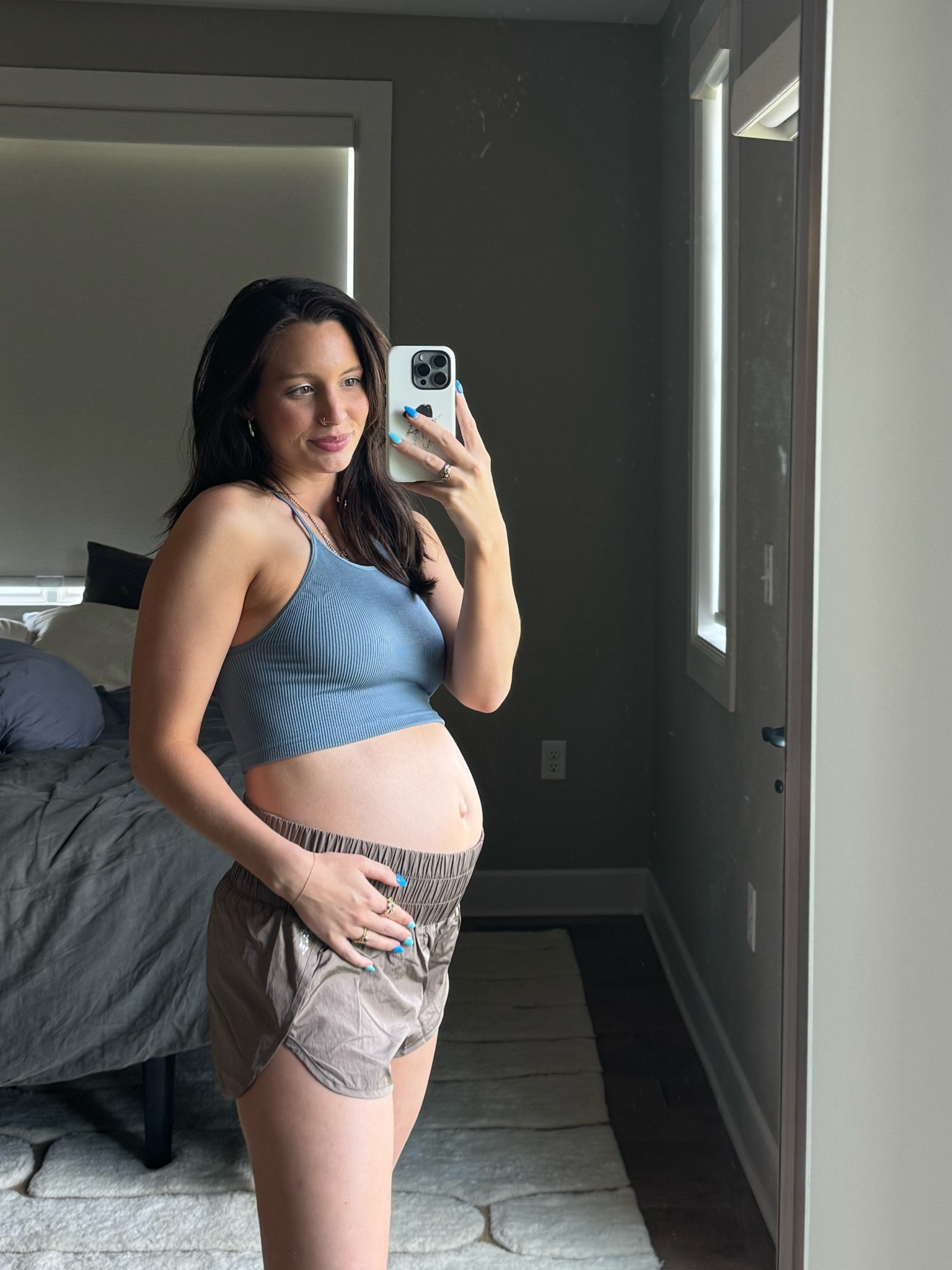 would size down in the runsie! everything else is TTS. i’m wearing a small in everything  

#LTKFitness #LTKBump #LTKFindsUnder50