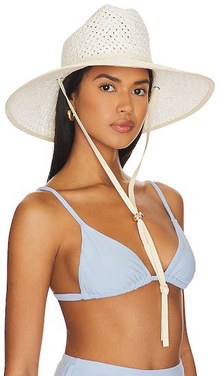 Straw Checkered Hat in White Washed | Revolve Clothing (Global)