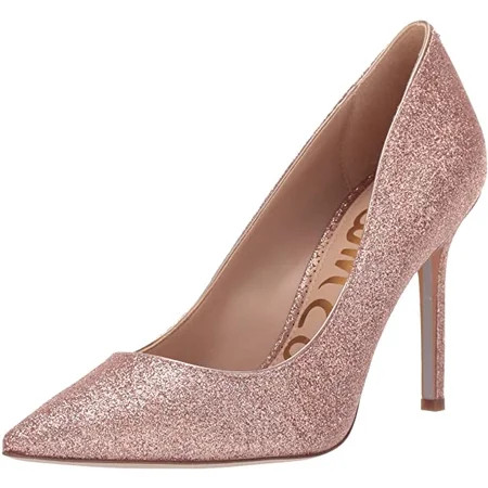 Sam Edelman Hazel Stiletto Dress Pointy Toe Pump ROSE GOLD Glitter Pumps (7.5) | Walmart (US)