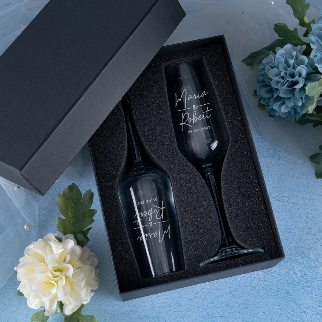 Wedding Gifts, Champagne Flutes Personalized, Set of 2 - Etched Wedding Glasses, Toasting Flutes ... | Etsy (US)