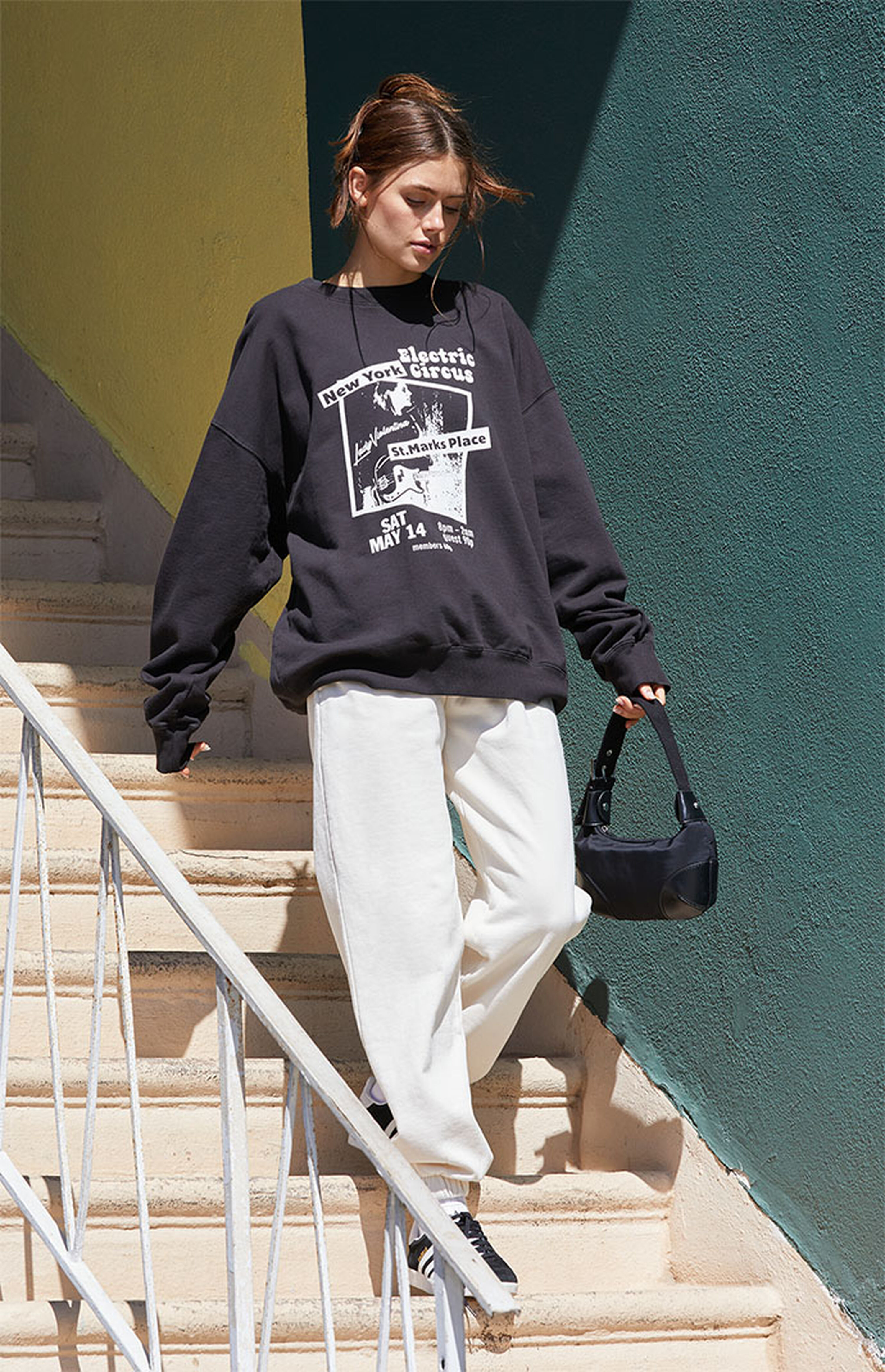 John Galt Erica New York Electric Circus Crew Neck Sweatshirt | PacSun