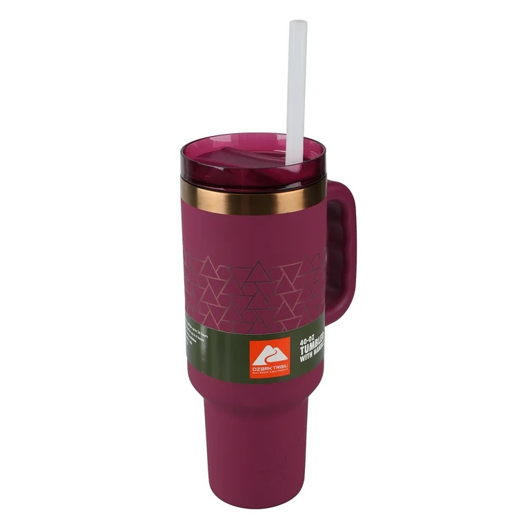 Ozark Trail 40 oz Insulated Stainless Steel Tumbler with Handle, Violet Magenta | Walmart (US)