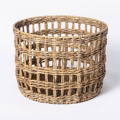 Manmade Outdoor Wicker Basket Beige - Threshold™ designed with Studio McGee | Target