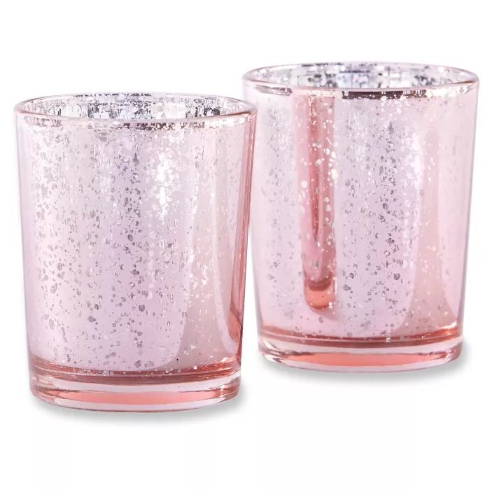 12ct Mercury Glass Tealight Holder Light Pink | Target