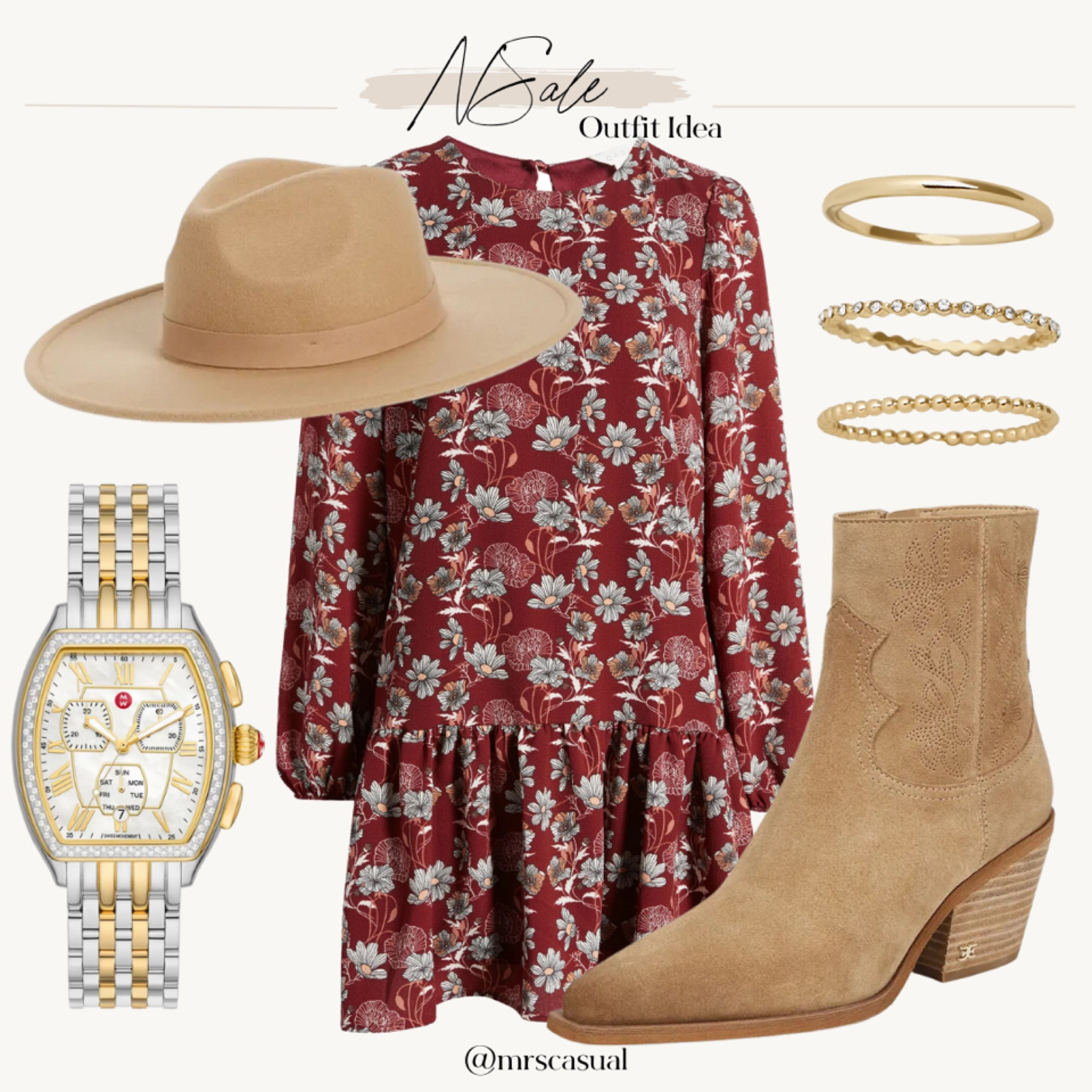 Fall floral dress nsale outfit idea 

#LTKxNSale #LTKFind #LTKshoecrush