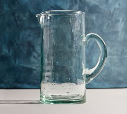 Moroccan Handcrafted Recycled Glass Pitcher | Pottery Barn (US)