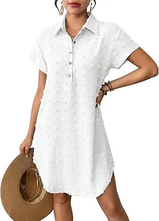 Bsubseach Beach Cover Ups for Women Swiss Dot Summer Casual Dresses Swimsuit Coverup Vacation Out... | Amazon (US)