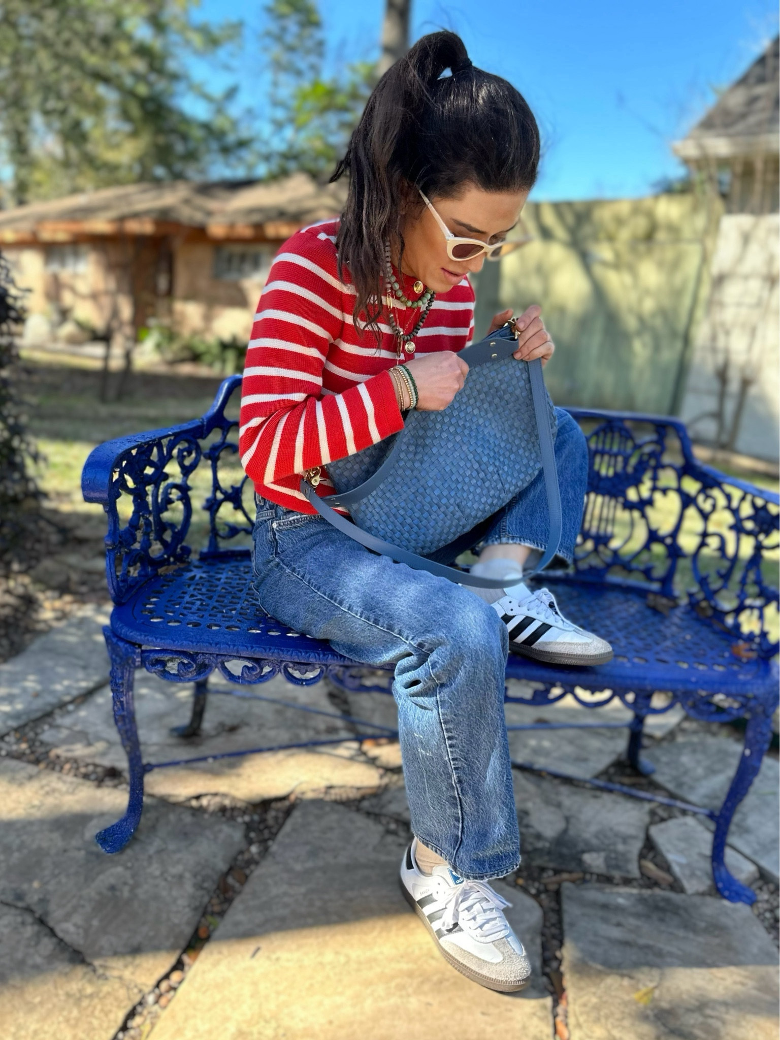 Sunday  stripes and my new light blue Moyan Messenger. Love this bag- it’s the perfect size.

#LTKMostLoved #LTKitbag