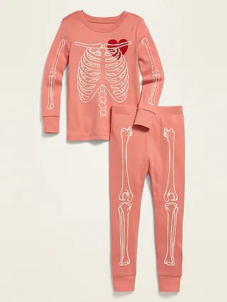 Glow-in-the-Dark Halloween Skeleton Pajama Set for Toddler Girls &#x26; Baby | Old Navy (US)