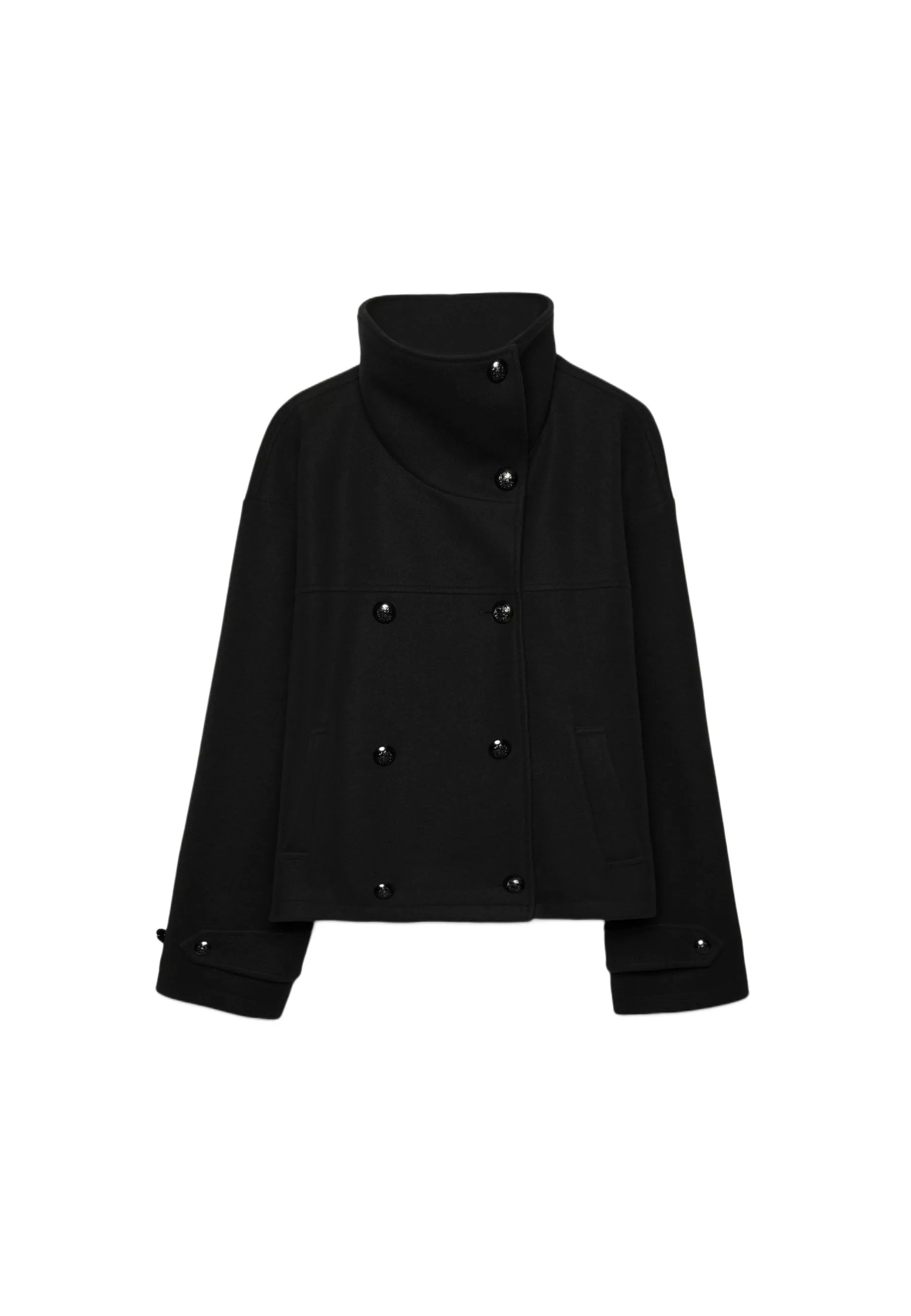 Soft-touch crossover high neck jacket - Women's fashion | Stradivarius United Kingdom | Stradivarius (UK)
