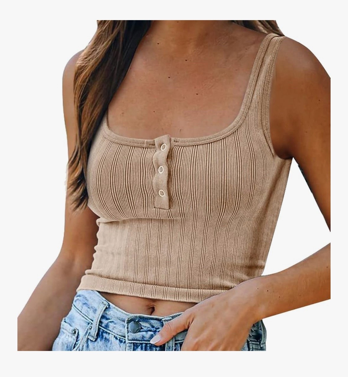 This ribbed button-front tank is the ultimate everyday essential — soft, simple, and perfectly flattering. ✨ Pair it with jeans, a maxi skirt, or a cozy cardigan for that effortless chic look.

☀️ Perfect for layering or wearing solo on warm days.
#OOTD ready and totally timeless. 🧺

#NeutralStyle #CasualChic #LTKFashion #EverydayOutfit #MinimalAesthetic #WardrobeBasics #FallStyle