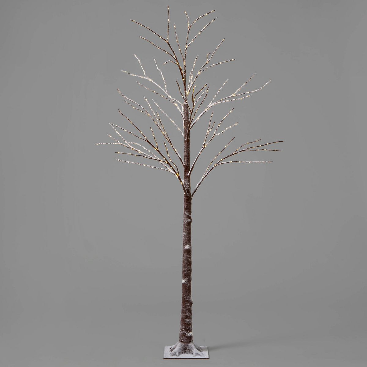 6ft LED Dew Drop Brown Flocked Twig Tree LED Christmas Novelty Sculpture Light Warm White - Wonde... | Target