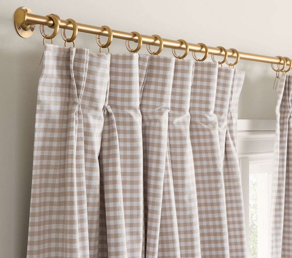 Pinch Pleat Gingham Blackout Curtain | Pottery Barn Kids