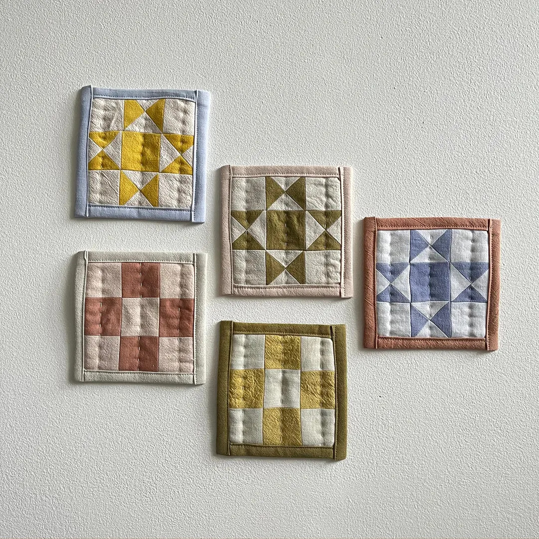 Plant Dyed Quilted Coasters | Etsy (US)