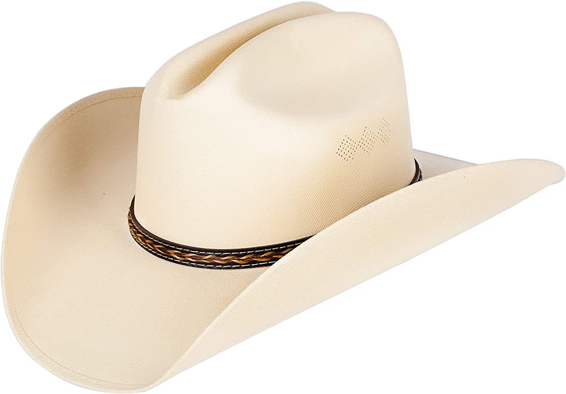 Queue Essentials Western Style Pinch Front Straw Canvas Cowboy Cowgirl Straw Hat | Amazon (US)