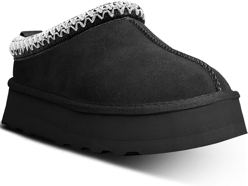 Women's Platform Mini Boots Slippers for Women Indoor Slippers Slip on Fur Fleece Lined Suede Sho... | Amazon (US)