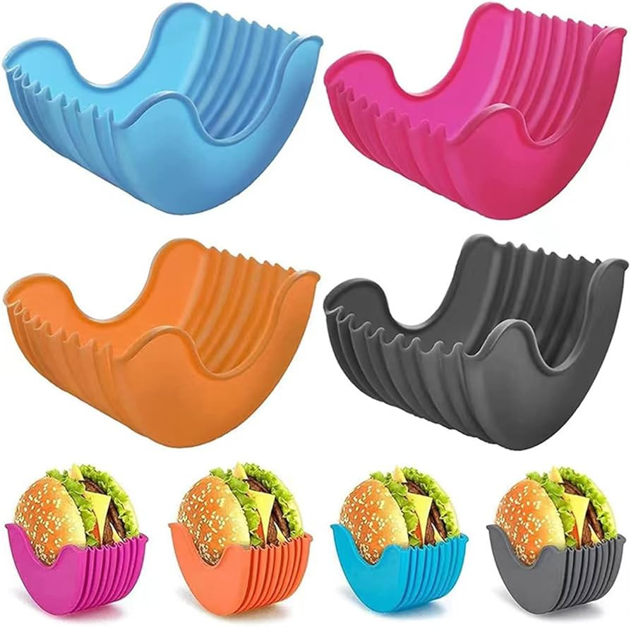 Qishing Retractable Burger Fixed Box Adjustable burger Holders Reusable Washable Hamburger Clip B... | Amazon (US)