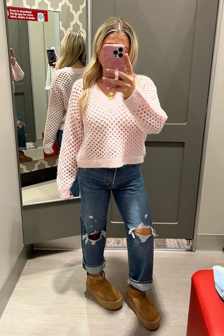 Target outfit 
Sweater small
Levi straight jeans sized up one 
Ugg boots tts
Target haul
Casual outfit 

#LTKshoecrush #LTKfindsunder50 #LTKfindsunder100