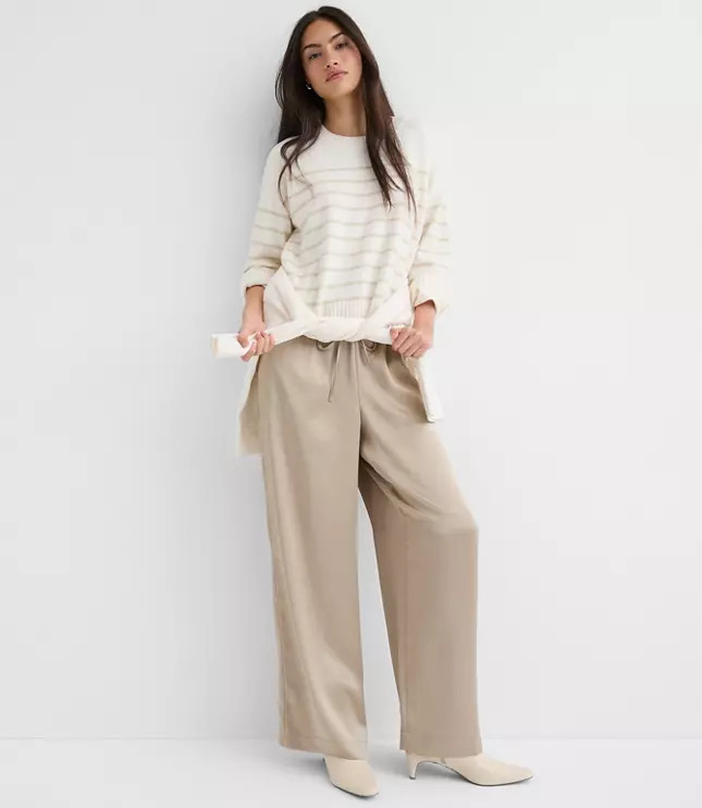 Sawyer Pull On Pants in Satin | LOFT