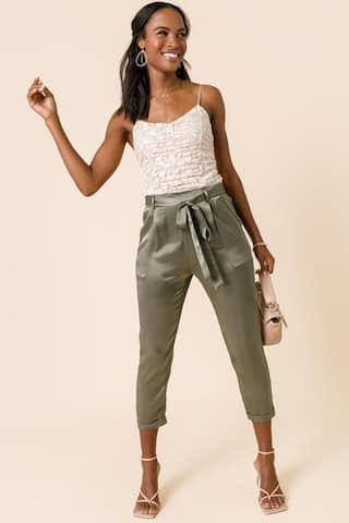 Jada Satin Joggers | Francesca's