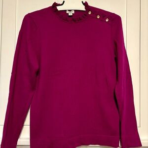J. Crew Magenta Long Sleeve Sweater with Button Accents | Poshmark