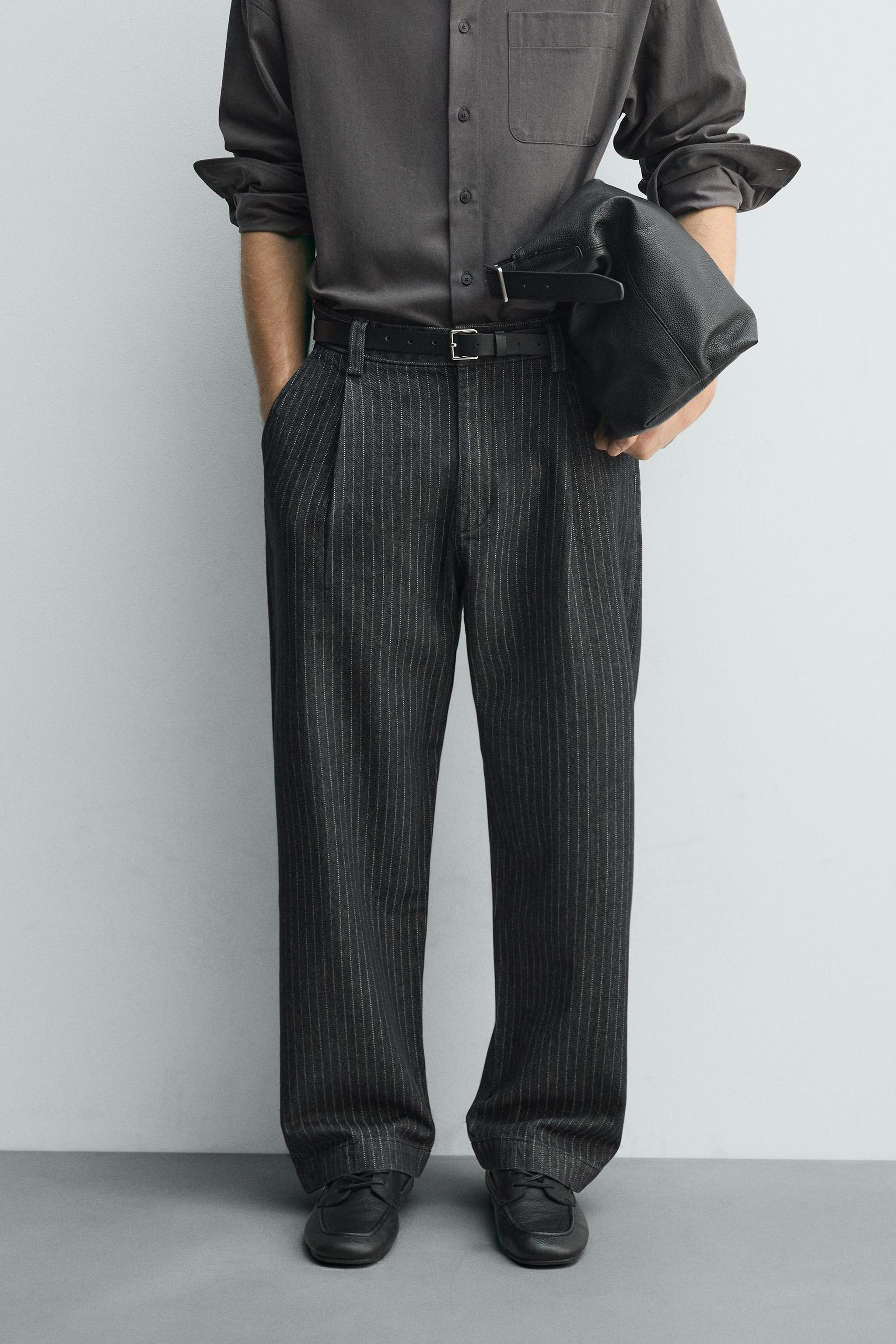 RELAXED FIT PINSTRIPE PANTS | Zara US
