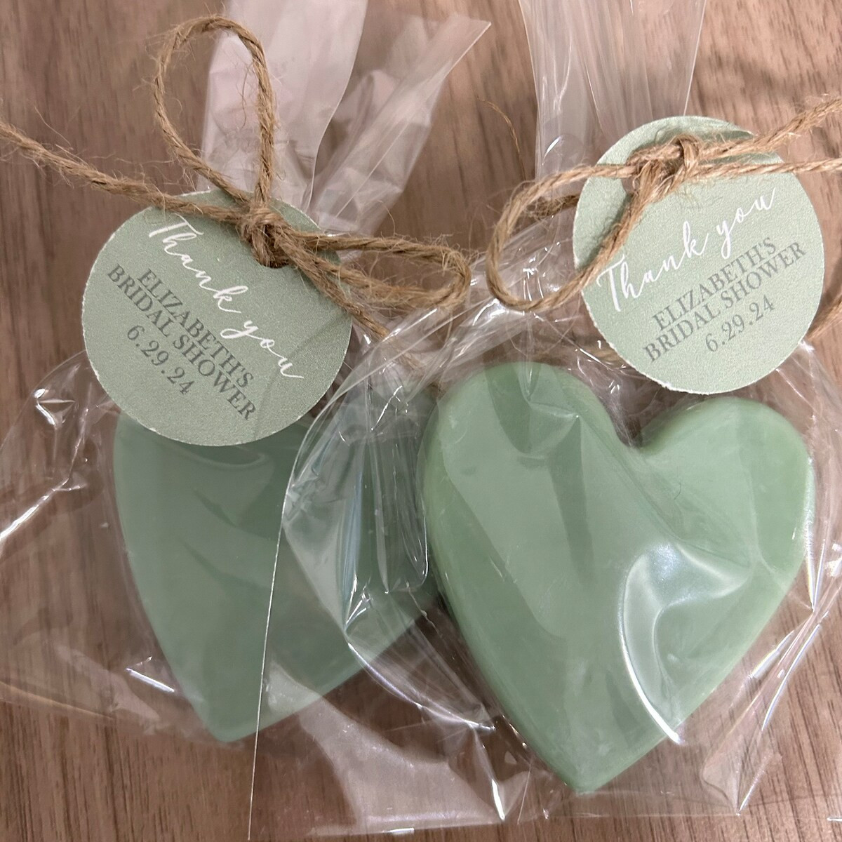 Sage Green Heart Soap Favors Wedding Bridal Shower Simple Minimal Eucalyptus Baby Party Gift Deco... | Etsy (US)