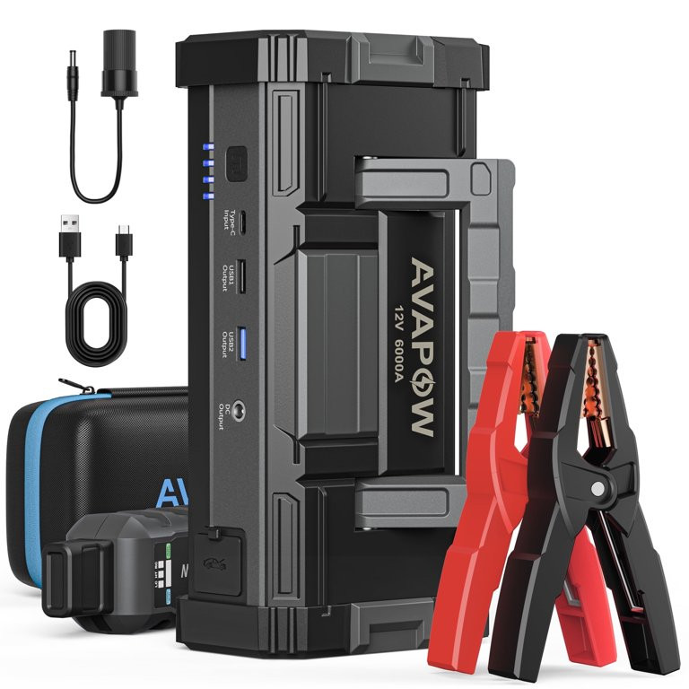 AVAPOW 6000A Car Battery Jump Starter(for All Gas or up to 12L Diesel) Powerful Car Jump Starter ... | Walmart (US)