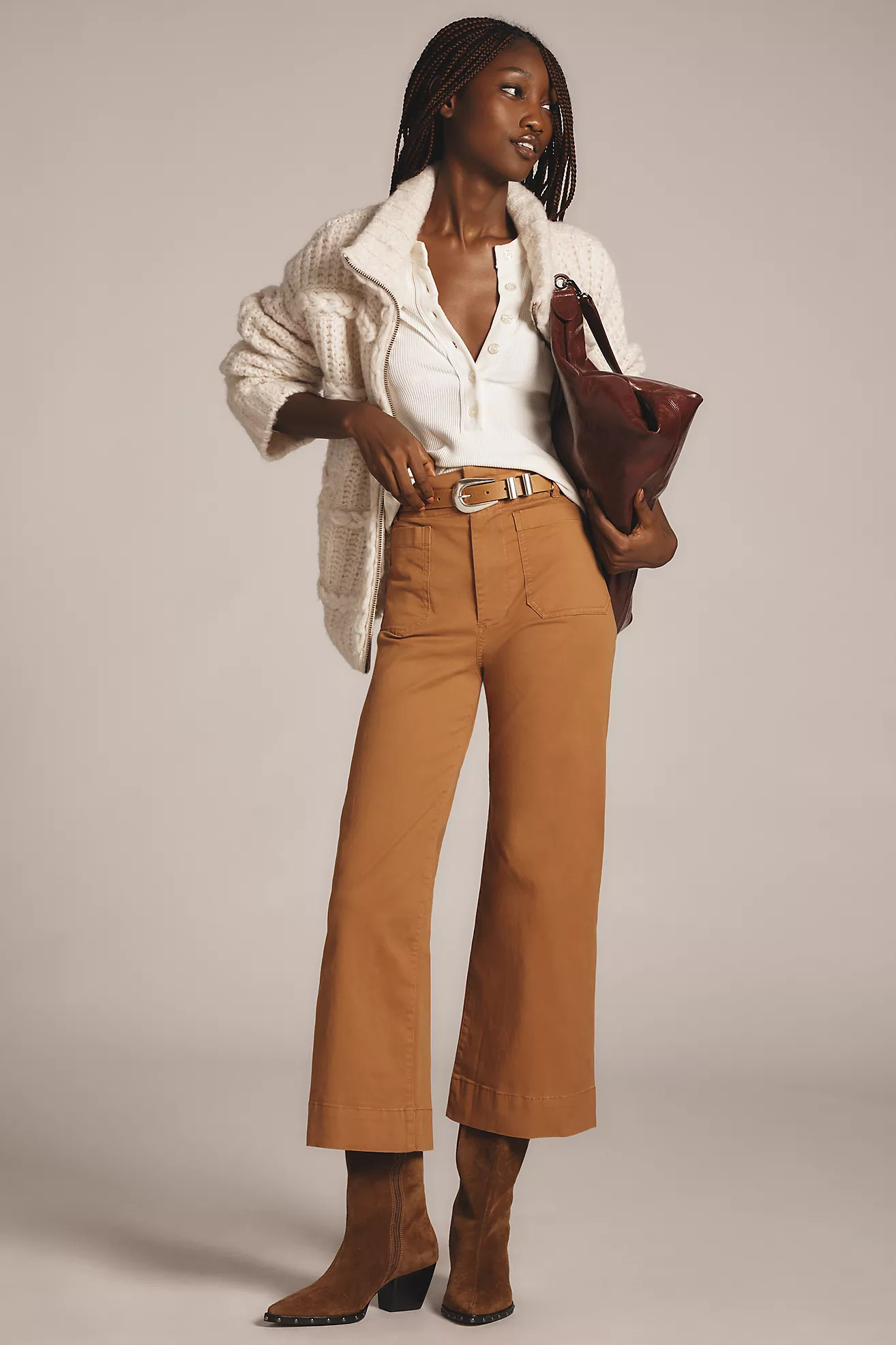 The Colette Cropped Wide-Leg Pants by Maeve: Twill Edition | Anthropologie (US)