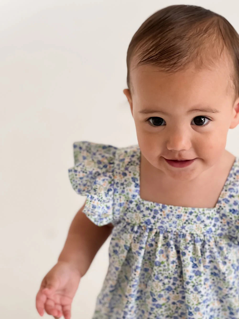 Harriet Lounge Dress - Cotton - Floret Blue | Piyama US