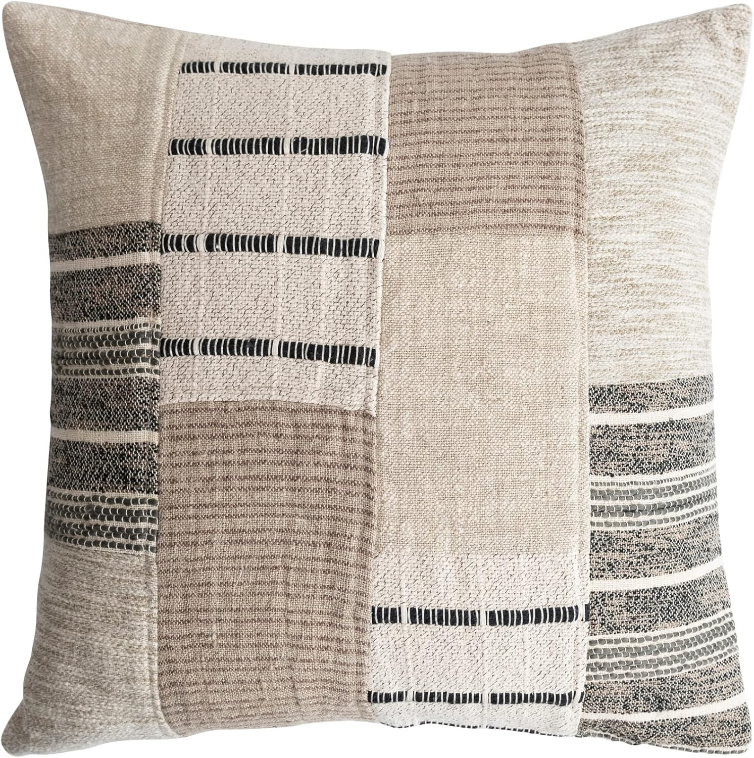 Creative Co-Op Cotton Patchwork Throw, Multicolor Pillow, Ivory | Amazon (US)