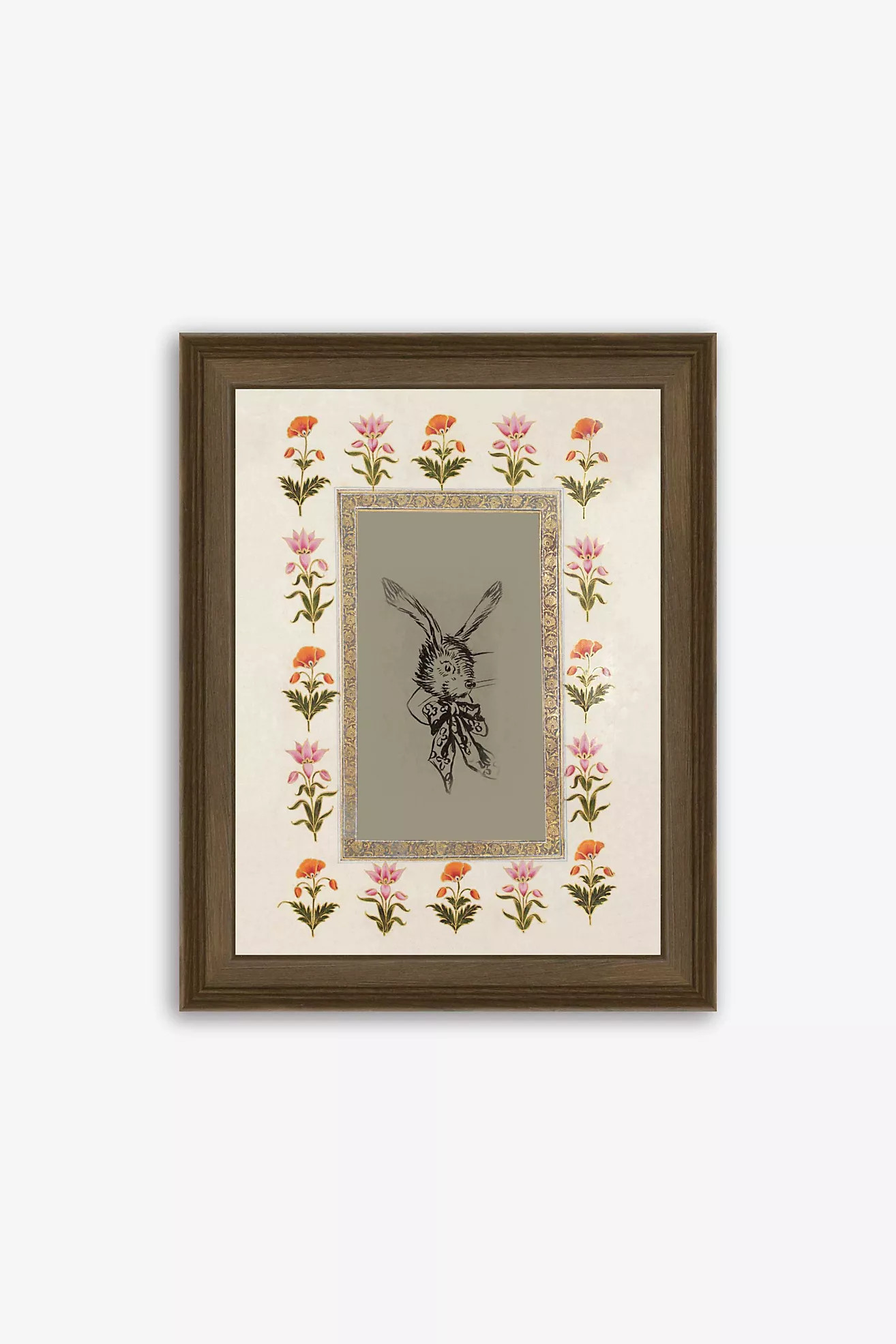 Rabbit with Floral Border Wall Art | Anthropologie (US)