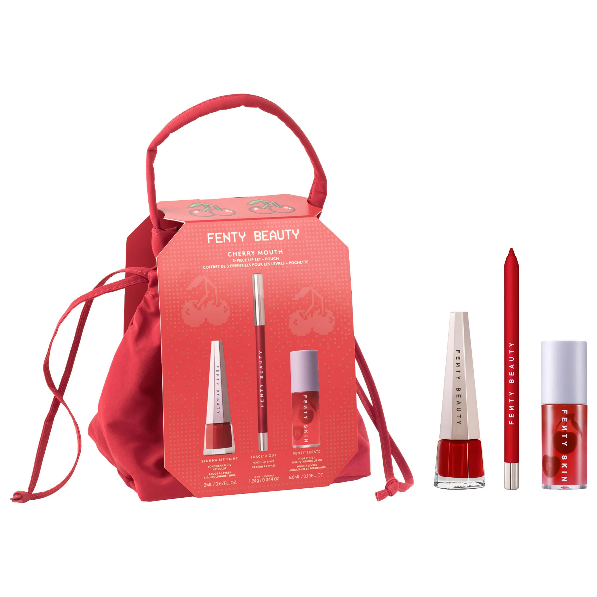 Fenty Beauty by Rihanna Cherry Mouth 3-Piece Lip Set + Pouch | Sephora (US)