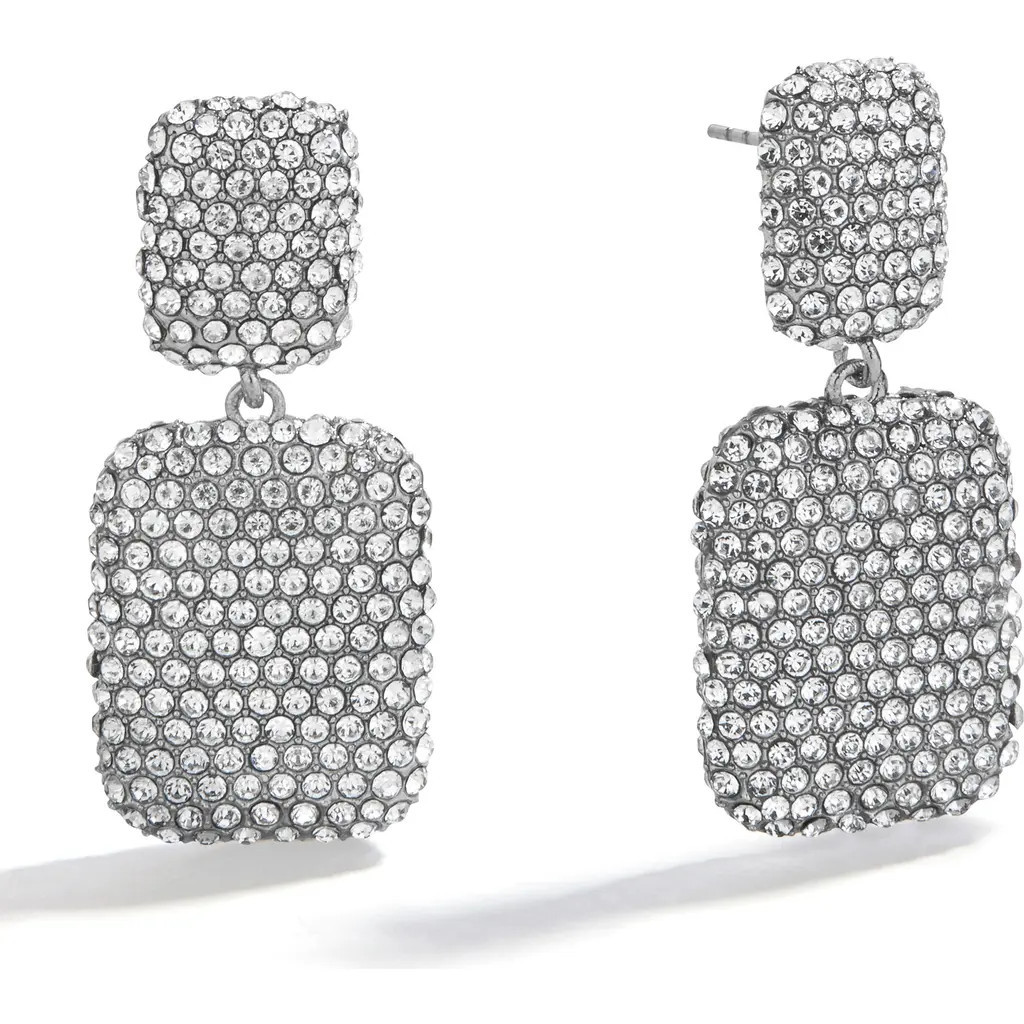 BaubleBar Gloria Pavé Drop Earrings in Silver at Nordstrom | Nordstrom