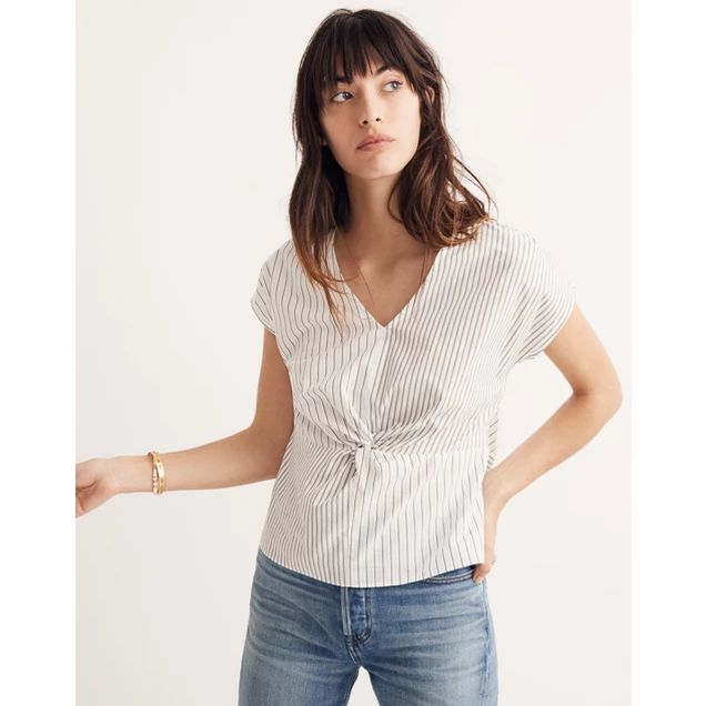 Striped Twist-Front Top | Madewell