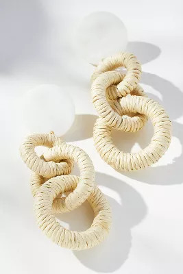 Shell Linked Raffia Drop Earrings | Anthropologie (US)