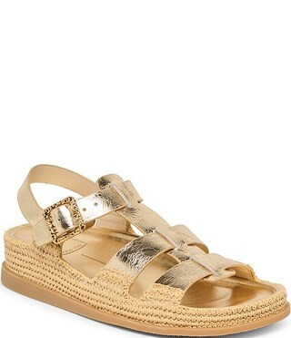Shenna Tumbled Leather Gladiator Footbed Espadrille Sandals | Dillard's