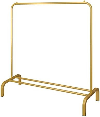 JIUYOTREE Metal 43.3 Inches Garment Rack with Bottom Shelf Clothing Rack for Hanging Clothes Coat... | Amazon (US)