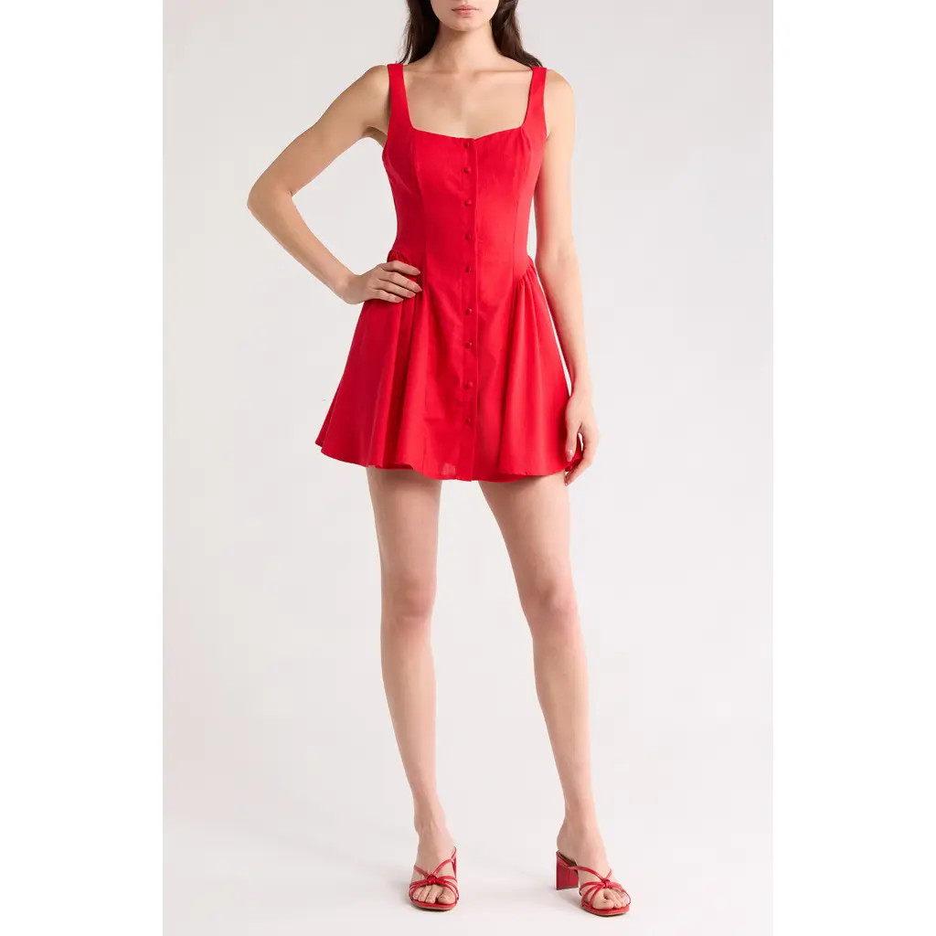 All in Favor Fit & Flare Minidress in Red at Nordstrom, Size Large | Nordstrom