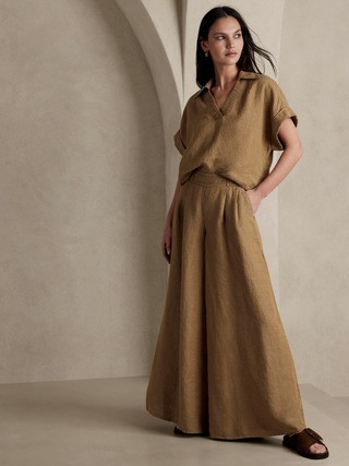 Minna Wide-Leg Linen Pant | Banana Republic (US)