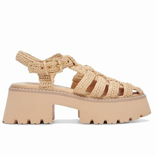 ZIXSAA Raffia Platform Sandals for Women Beach Sandals with Buckle Strap Open Toe Straw Slides Sandals Chunky Fisherman Summer Sandals | Amazon (US)