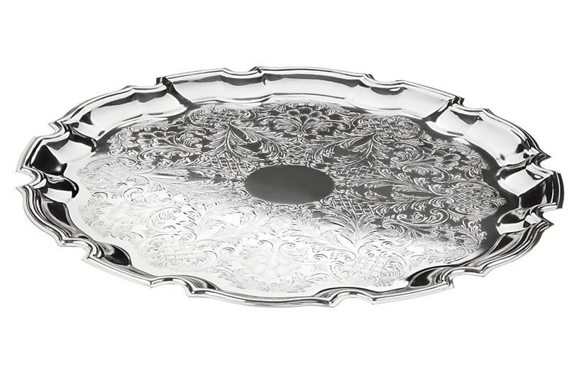 Silver-Plated Chippendale Tray | One Kings Lane