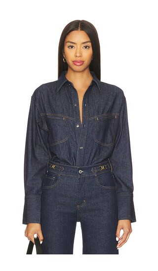Citizens of Humanity Solene Shirt in Blue. - size S | Revolve Clothing (Global)