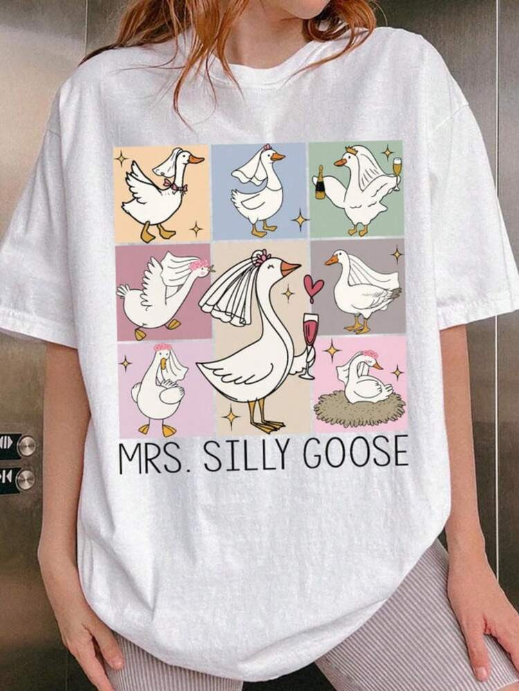 Mrs. Silly Goose Bride Shirt, Mrs Sillly Goose Shirt, Bridal Party Wedding Gift, Funny Married Sh... | SHEIN