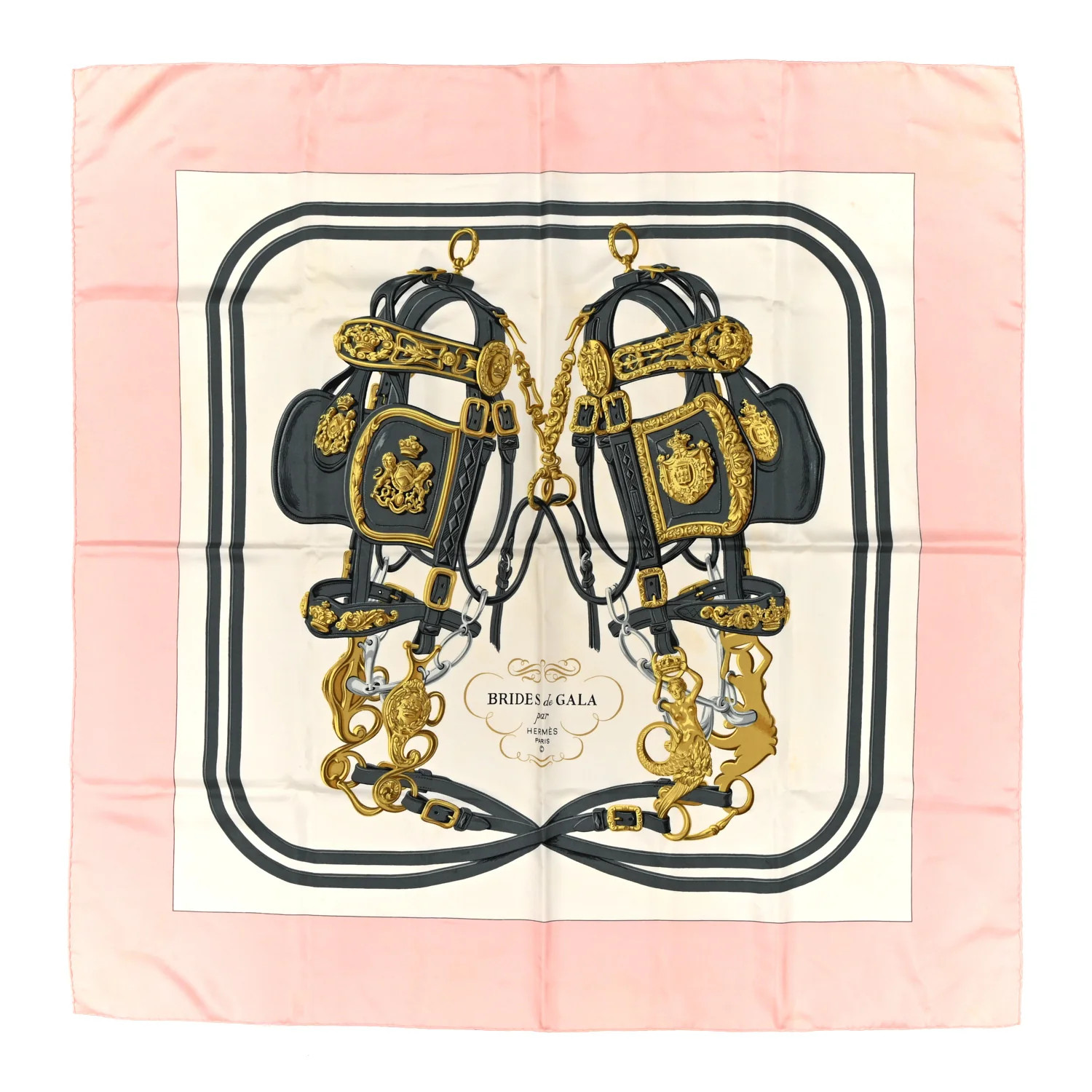 Hermes Silk Brides De Gala Scarf 90 Pink Multicolor 1854573 | FASHIONPHILE (US)