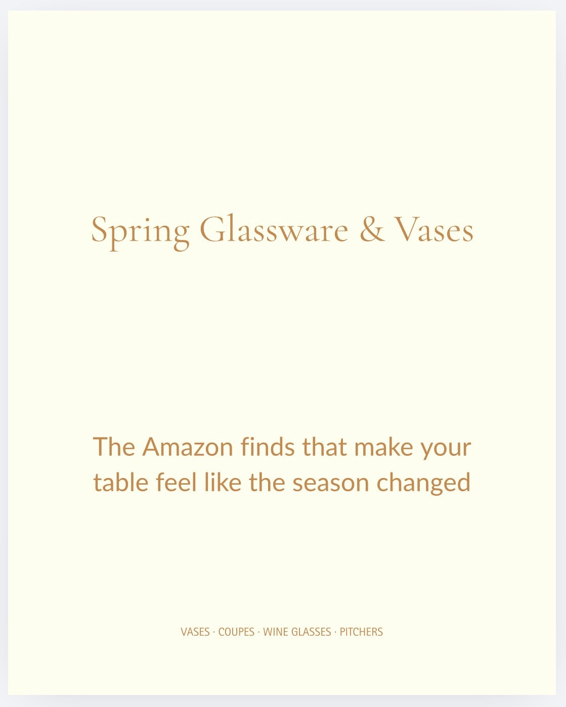 Spring table refresh, coming in hot 🌷
Vases for whatever you’re cutting from the garden (or grabbing from Trader Joe’s), glassware that instantly sets the mood, and pieces that look way more expensive than they actually are — all found on Amazon.
This edit is full of handblown confetti glasses, Murano-style swirl vases, blush coupes, and colored wine glasses that make guests ask where they’re from. Soft pinks, fresh greens, dusty blues — the kind of color that feels like spring actually arrived.
Swipe through for the full edit, styling tips, and how to put it all together on your table this season. 🍃
Everything is linked in my Amazon Shop, LTK and Amazon Storefront. 🔗 Link in bio. Drop a 🌷 below if you’re refreshing your table this spring — I want to know what you’re shopping for!  #amazonfinds #amazonhome #homedecor #springdecor #tablesetting

#LTKSeasonal #LTKdayinmylife #LTKHome